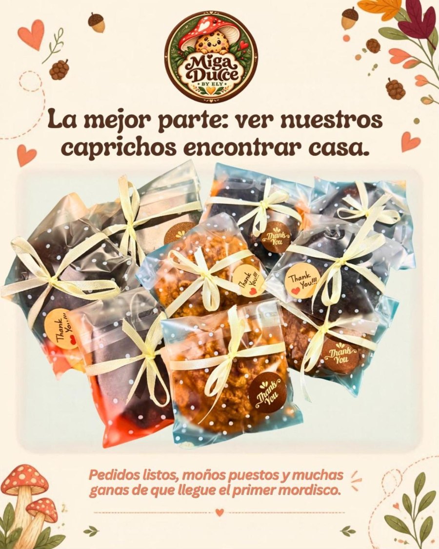 Pedidos empacados con moño y etiqueta de gracias